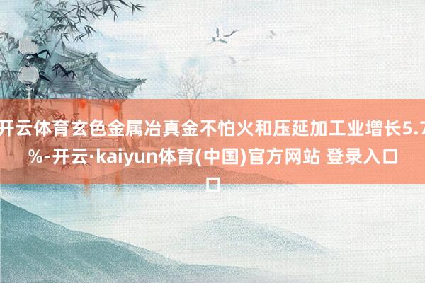 开云体育玄色金属冶真金不怕火和压延加工业增长5.7%-开云·kaiyun体育(中国)官方网站 登录入口