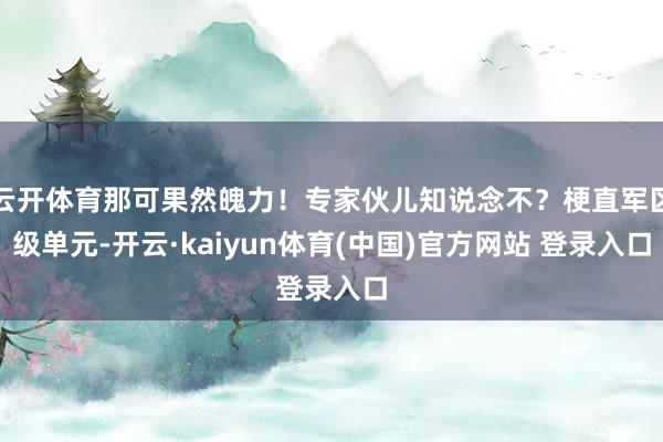 云开体育那可果然魄力！专家伙儿知说念不？梗直军区级单元-开云·kaiyun体育(中国)官方网站 登录入口