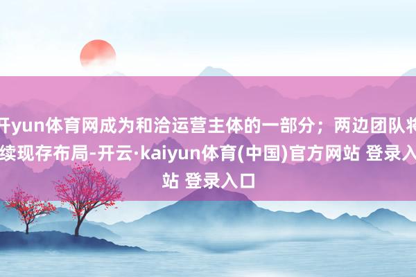 开yun体育网成为和洽运营主体的一部分；两边团队将延续现存布局-开云·kaiyun体育(中国)官方网站 登录入口